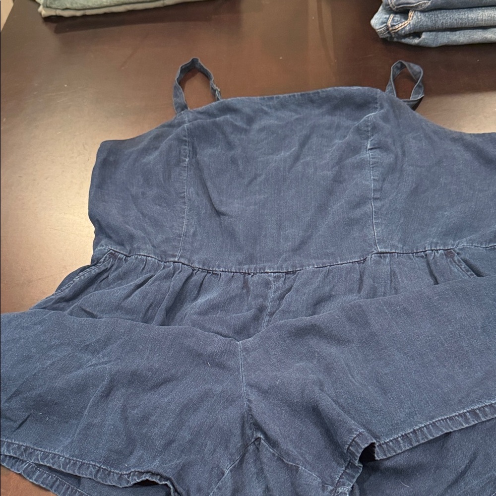 Old Navy Navy Blue Denim Romper